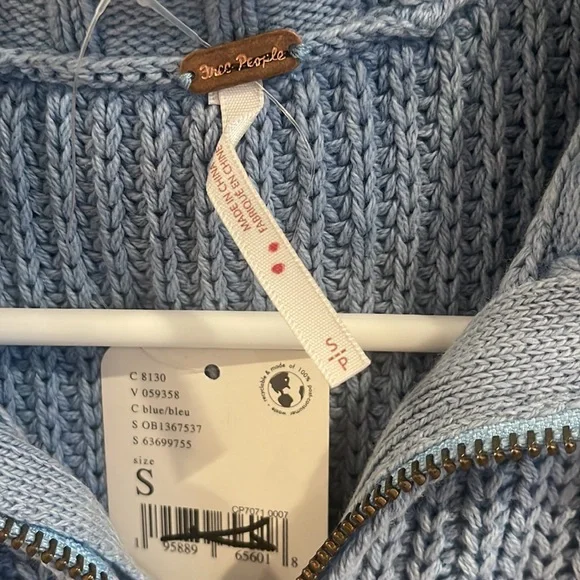 FREE PEOPLE Elodie Maxi Dress size‎ small NWT flawless blue cable sweater dress